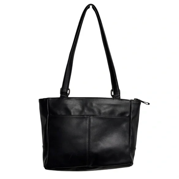 Y2K Giani Bernini Black Leather Shoulder Bag - Picture 2 of 6